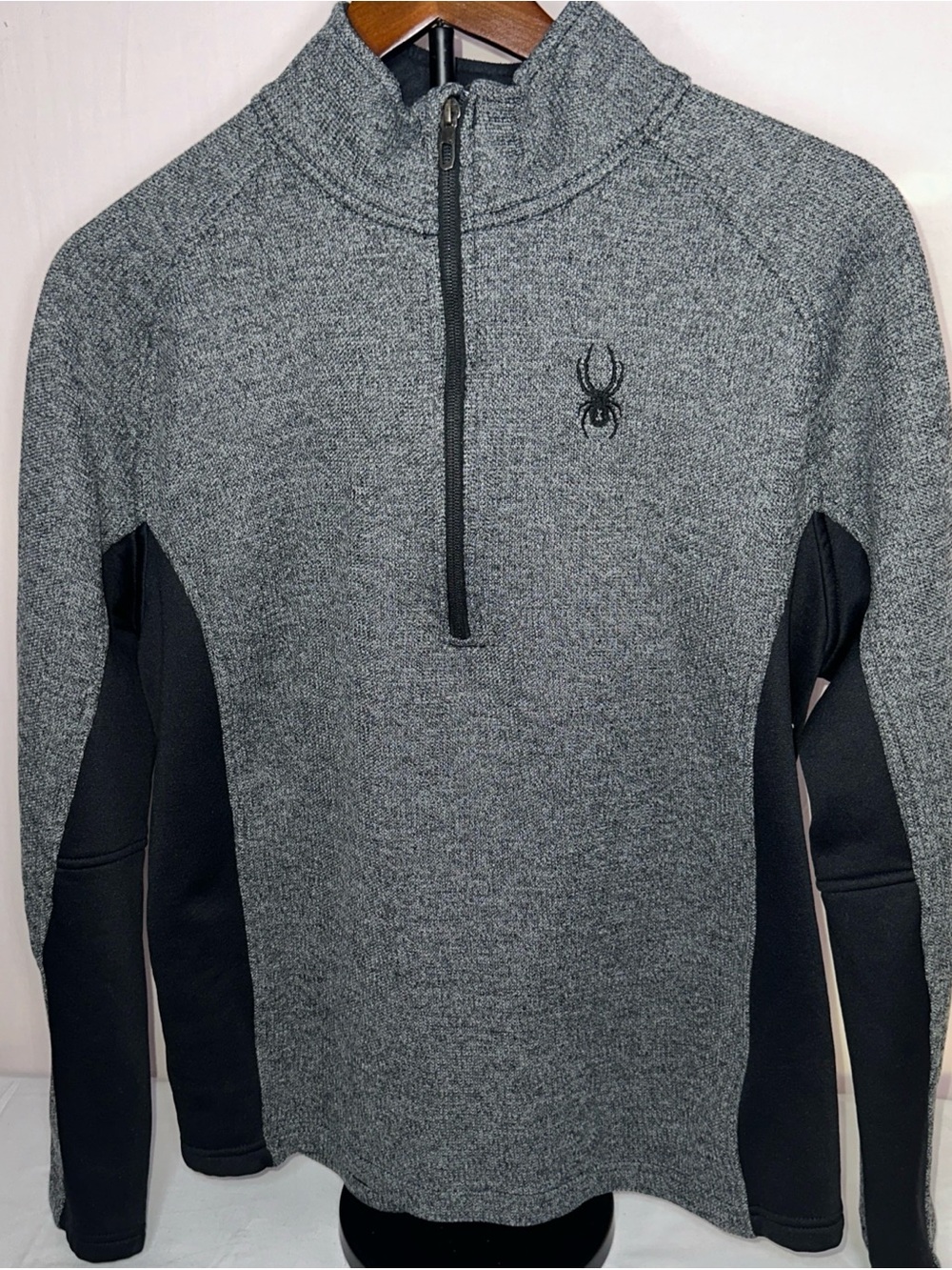 Spyder Men’s Gray and Black Half-Zip Performance Sweater